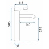 Mezclador de lavabo Rea Graf cromado, alto (REA-B0027)