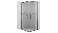 Cabina de ducha Rea Abra 90x90, cristal de seguridad negro mate transparente (REA-K5502)