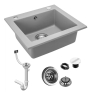Fregadero de cocina Rea West 48,5x44 gris (ZLE-00122) + sifón