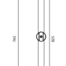shower rod Omnires chrome 83 cm (DR09CR)