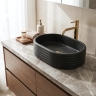умывальник Rea Nicoletta Black 50x36 матовый, черный, имитация камня (REA-U7345)