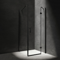 Cabina de ducha Omnires Manhattan 120x90 cristal de seguridad negro mate (MH1290BLTR)