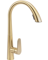 Grifo de cocina Rea Ross con caño extraíble, acabado dorado cepillado (REA-B5312)