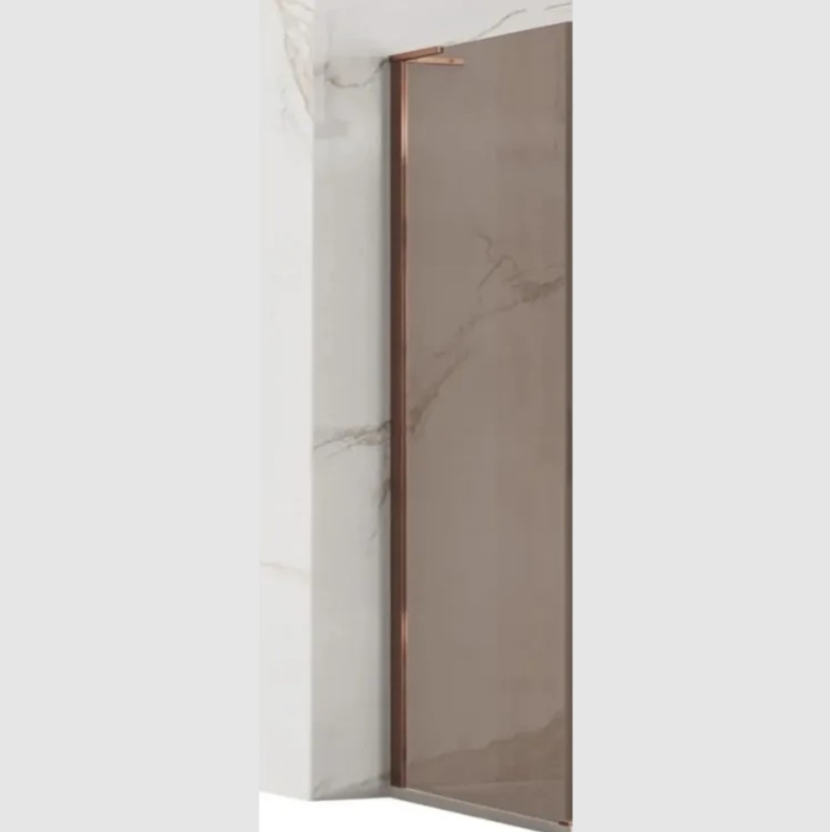 душевая стенка Rea Hugo 90x200,5 безопасное стекло, brown, brash copper (REA-K6965)
