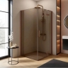 душевая стенка Rea Hugo 90x200,5 безопасное стекло, brown, brash copper (REA-K6965)