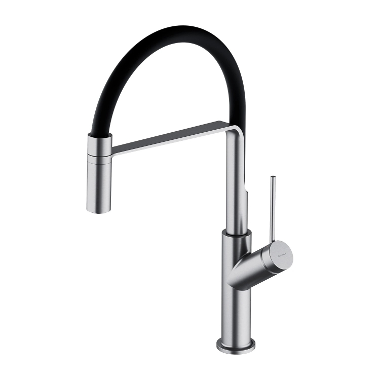 смеситель для кухни Omnires Vita brushed nickel/matt black (VI6350BLNI)