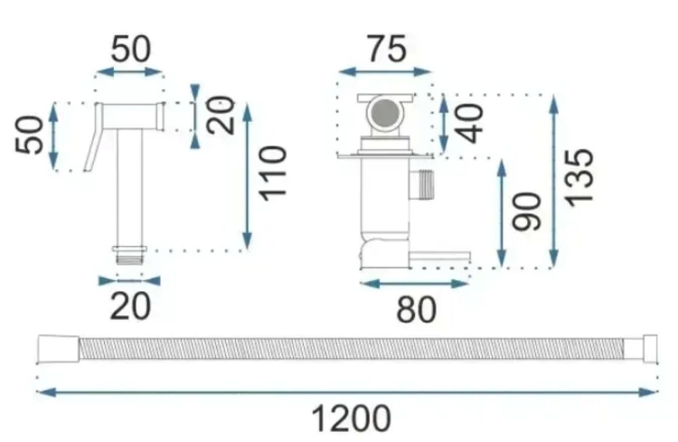 гигиенический душ Rea Foss Clif brushed copper (REA-B5845)