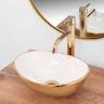 Lavabo Rea Sofia 27x34 mini dorado/blanco brillante (REA-U6334)