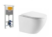 toilet Omnires Ottawa 49x37 rimless wall hung, seat + installation Oli Olipure 30x20 (880780/152972 + OTTAWAMWBP)