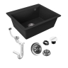 Fregadero de cocina Rea Lin 50x60 negro (ZLE-00129) + sifón