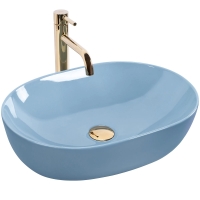 Lavabo Rea Lisa 49x35 azul brillante (REA-U6620)