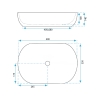 washbasin Rea Lisa 49x35 blue shiny (REA-U6620)