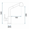 kitchen mixer tap Rea Troy black matte (REA-B6300)