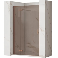 душевая дверь Rea Hugo 100x200,5 безопасное стекло, brown, brash copper (REA-K6962)