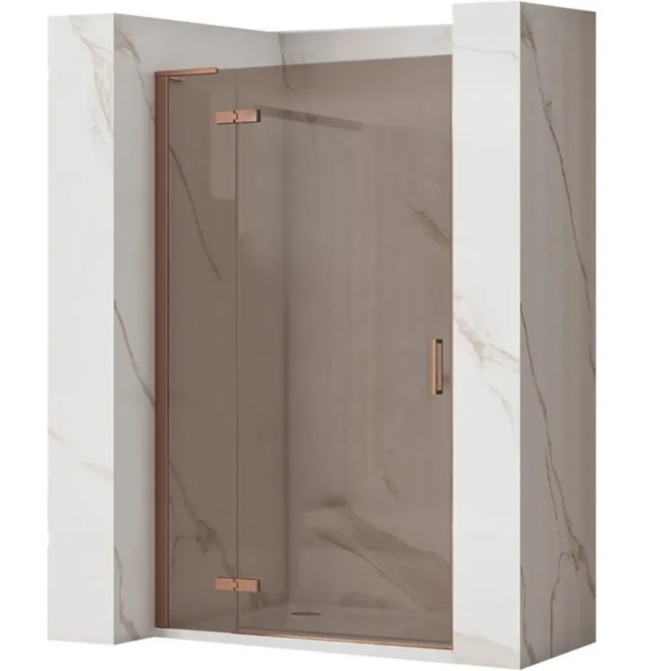 душевая дверь Rea Hugo 100x200,5 безопасное стекло, brown, brash copper (REA-K6962)