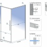 shower cabin Rea Solar 80x100 gold safety glass transparent (REA-K4901)