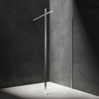 Mampara de ducha Omnires Marina Walk In 90x30cm cristal de seguridad, cromo (MA9030CRTR)
