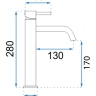 Rea Lungo brushed copper washbasin mixer, high (REA-B1114)