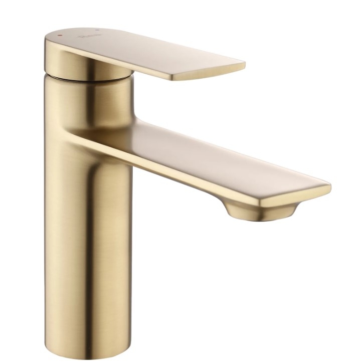 смеситель для умывальника Rea Storm brushed gold низкий (REA-B7960)