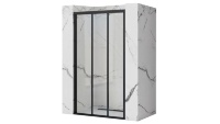 Puerta de ducha Rea Alex 90x190 cristal transparente negro (REA-K9638)