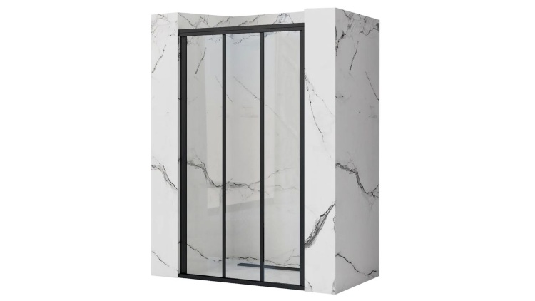 shower door Rea Alex 90x190 black transparent glass (REA-K9638)