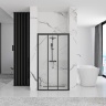 shower door Rea Alex 90x190 black transparent glass (REA-K9638)