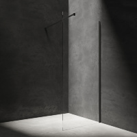 Cabina de ducha Omnires Marina Walk In 110x200 cm cristal de seguridad, negro (DNR10XBLTR)