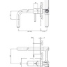 Mezclador de lavabo empotrado Omnires Y de cobre cepillado (Y1215HCPB)