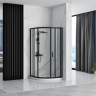 Cabina de ducha Rea Look 80x80x190, cristal de seguridad, transparente, negro (REA-K7902)