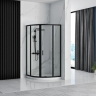 Cabina de ducha Rea Look 80x80x190, cristal de seguridad, transparente, negro (REA-K7902)