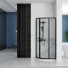 Cabina de ducha Rea Look 80x80x190, cristal de seguridad, transparente, negro (REA-K7902)