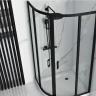 Cabina de ducha Rea Look 80x80x190, cristal de seguridad, transparente, negro (REA-K7902)