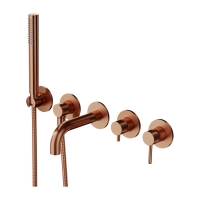 Omnires Y 5-hole brushed copper bath mixer (Y1237/1SCPB)
