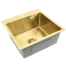 Fregadero de cocina Rea Leo 40x45 con sifón, dorado cepillado (ZLE-06001)