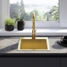 Fregadero de cocina Rea Leo 40x45 con sifón, dorado cepillado (ZLE-06001)