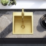 Fregadero de cocina Rea Leo 40x45 con sifón, dorado cepillado (ZLE-06001)