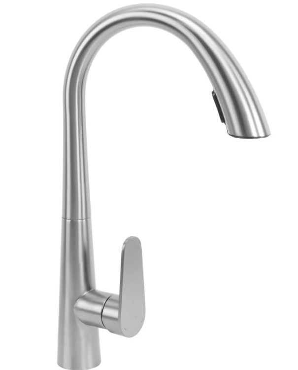 Grifo de cocina Rea Ross con caño extraíble, níquel (REA-B5314)