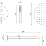 душевая система скрытого монтажа Rea Lungo tytan (REA-P6363)