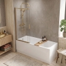 штора для ванны Rea Dario 100x140 brush gold стекло прозрачное (REA-W7885)