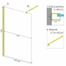 shower partition Rea Aero 120x195 gold (REA-K8443)