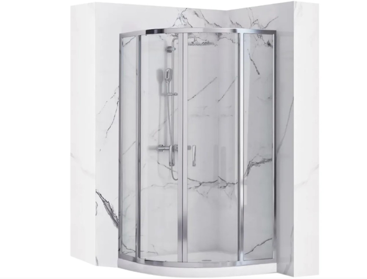 Cabina de ducha Rea Look 80x80x190, cristal de seguridad, transparente, cromado (REA-K7904)
