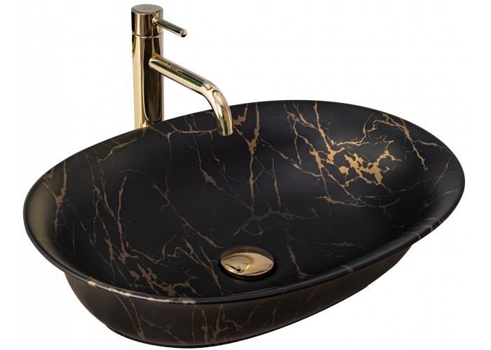 Lavabo Rea Roma 56x40 mármol negro mate (REA-U5609)