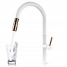 Grifo monomando de cocina Rea Apollo blanco/oro rosa (REA-B9603)