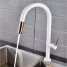 Grifo monomando de cocina Rea Apollo blanco/oro rosa (REA-B9603)