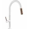Grifo monomando de cocina Rea Apollo blanco/oro rosa (REA-B9603)