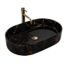 Lavabo Rea Nadia 61x38,5 mármol negro brillo (REA-U0539)