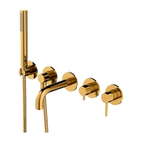 Omnires Y 5-hole gold bath mixer (Y1237/1SGL)