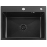 kitchen sink Rea Liam 58x45 with siphon, black (ZLE-06008)