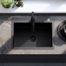kitchen sink Rea Liam 58x45 with siphon, black (ZLE-06008)