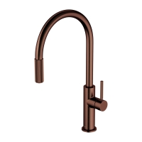 смеситель для кухни Omnires Switch на две воды с выдвижным изливом, brushed antique copper (SW9059ORB)